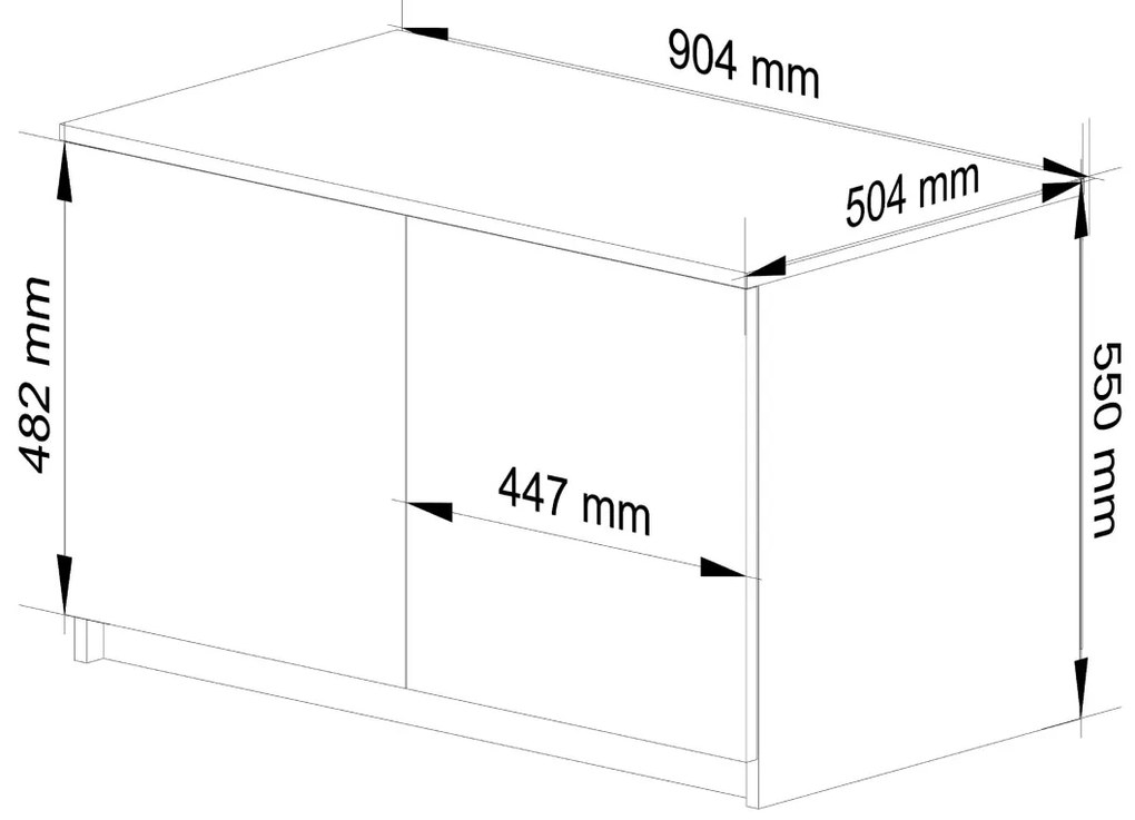 Nástavec na skriňu Star 90 cm biely/šedý grafit mat