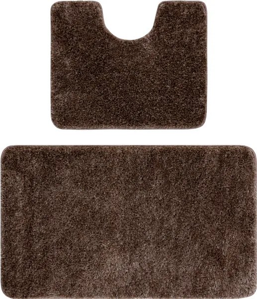 Sada kúpeľňových koberčekov SYNERGY glamour / lurex, hnedá