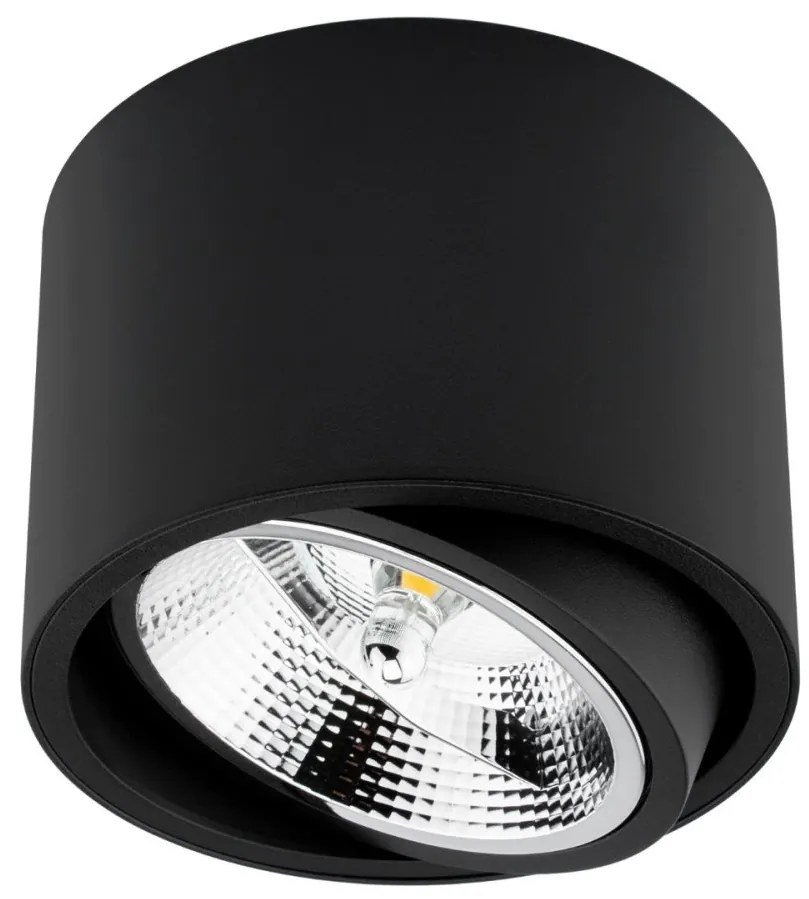 Povrchová montáž HALOGEN SPOT TUBA Movable GU10 AR111 Round Black 100mm TELES LUMILED