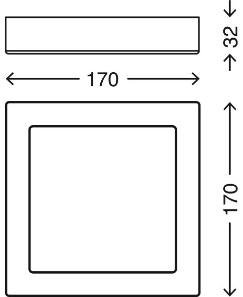 Briloner 7123-014 - LED stropné svietidlo FIRE LED/12W/230V 3000K 17x17cm