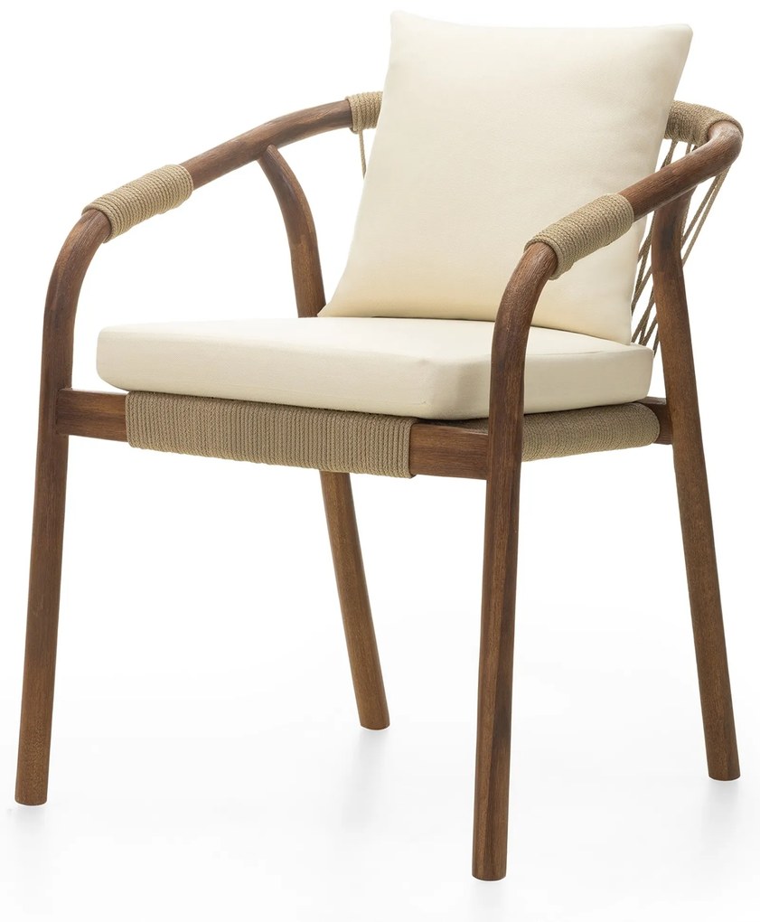 Zahradní židle Rovigo z masivu akáciové dřevo/béžová