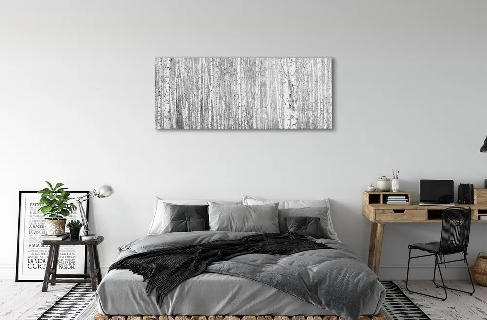 Obraz plexi Čierna a biela strom les 120x60 cm
