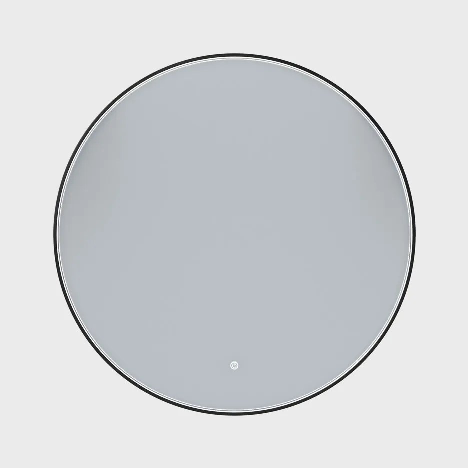 Erga Charlotte, okrúhle LED zrkadlo 90cm, čierny kovový rám, 2070 lm, 6500K, predné bočné osvetlenie, ERG-V01-204-9090-BK