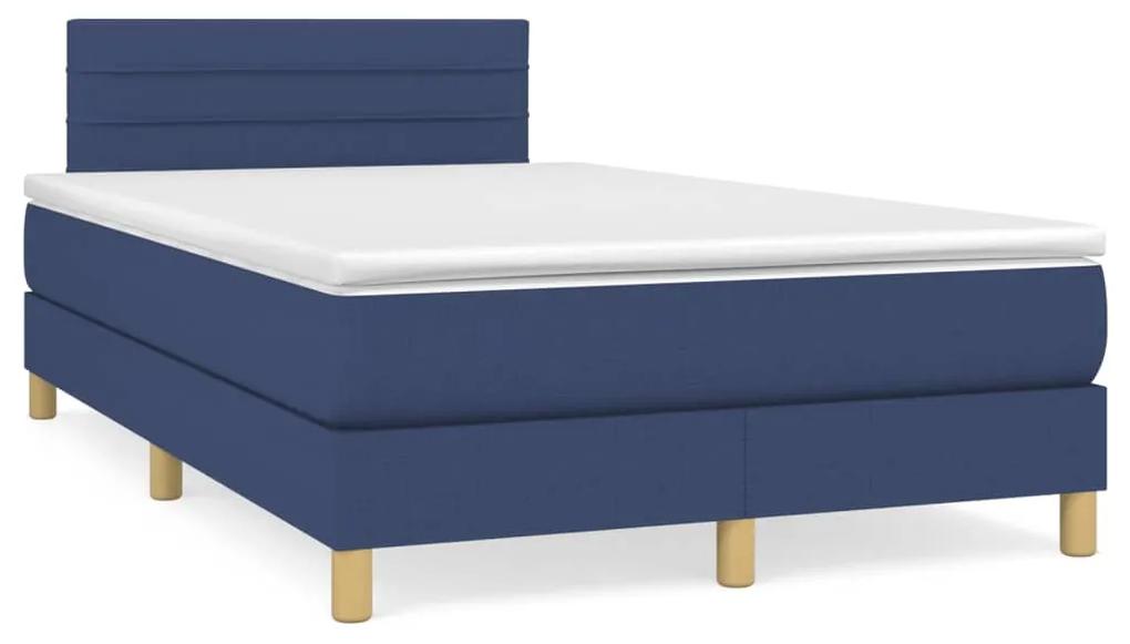 Boxspring posteľ s matracom a LED modrá 120x190 cm látka 3270101
