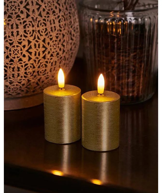 SIRIUS Sviečka Sille mini, sada 2 ks, zlatá