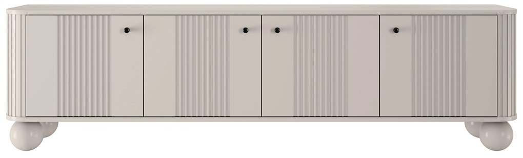 TV stolík Vespera 4D 187 cm - kašmírová / čierna / kašmírové nohy