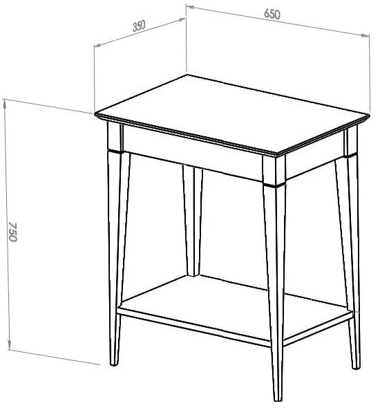 Biely konzolový stolík Ragaba Mimo, šírka 65 cm