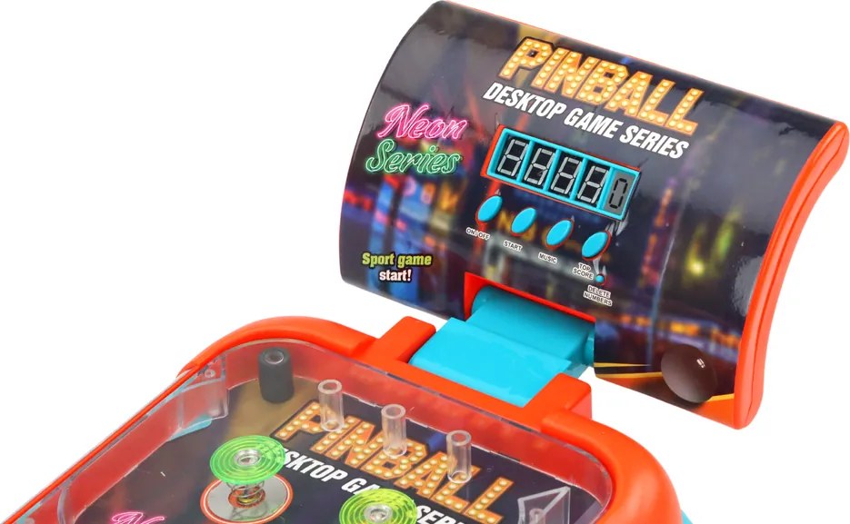 LEAN Toys Obratnostná hra Pinball – LED svetlá, zvuky, tabuľka skóre