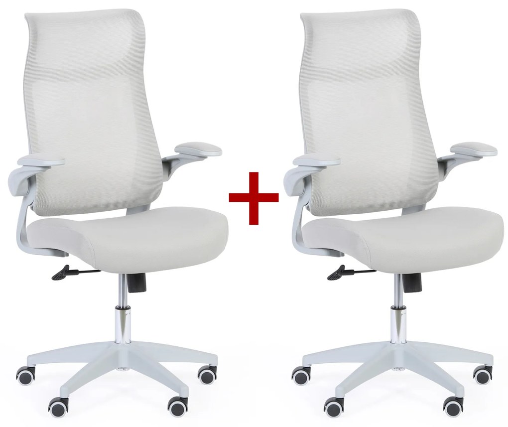 Kancelárske kreslo LUCKY 1+1 ZADARMO, sivá