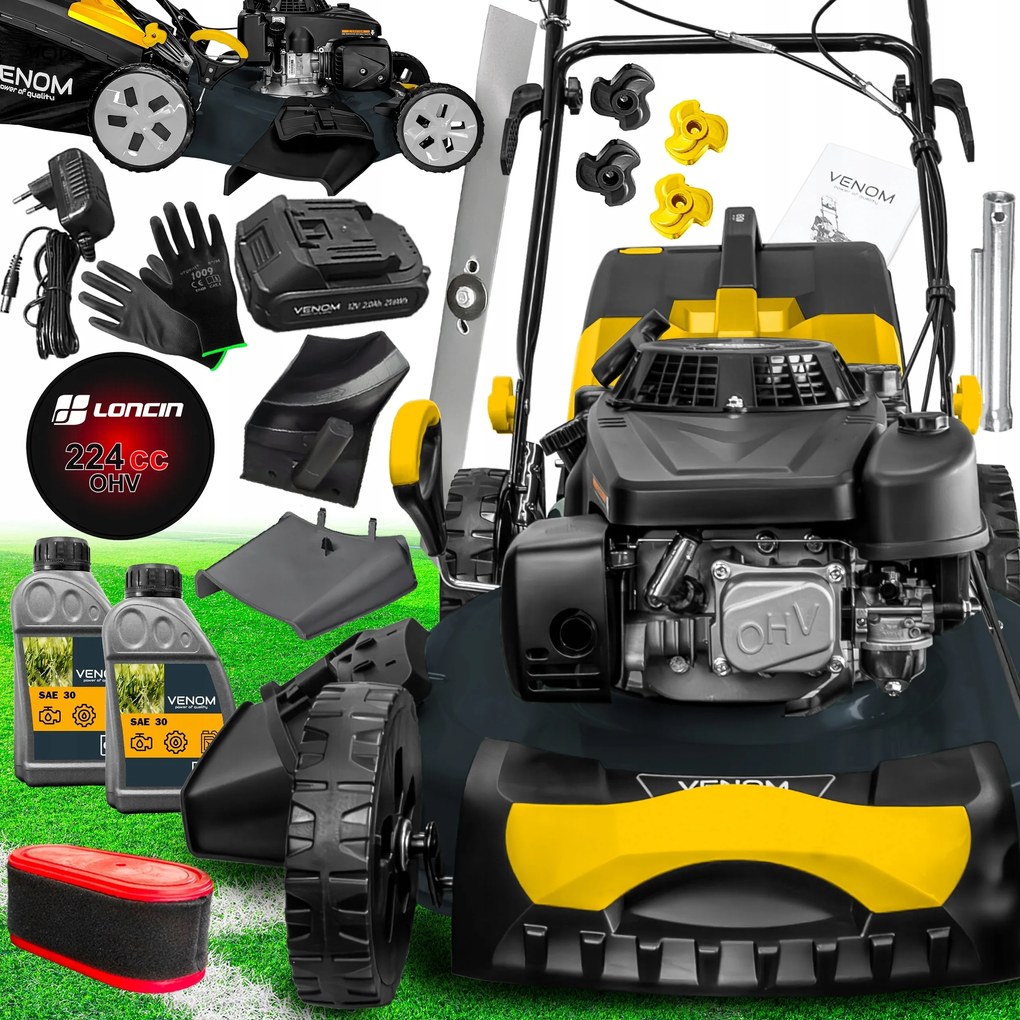 Profesionálna Benzínová Kosačka Na Kľúč Venom 56CM Pohon Loncin 224cc