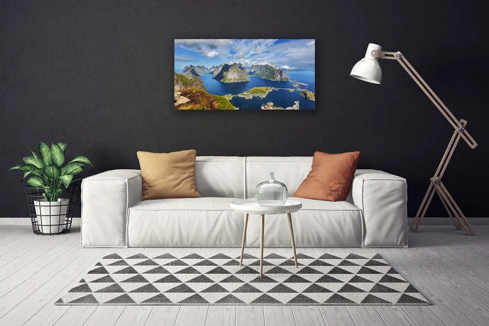 Obraz Canvas Hory more záliv krajina 125x50 cm