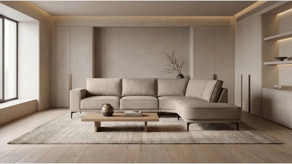 Svetlohnedá rohová pohovka (pravý roh) Copenhagen – Scandic