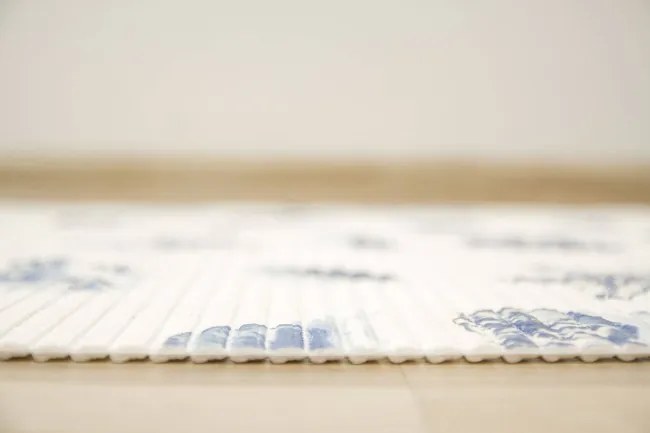 Kúpeľňová penová rohož softy-tex 820 krémová / modrá, mušle