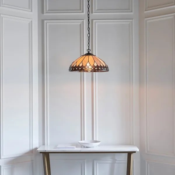 Endon 63977 - Luster na reťazi Tiffany BROOKLYN 1xE27/60W/230V pr. 40 cm