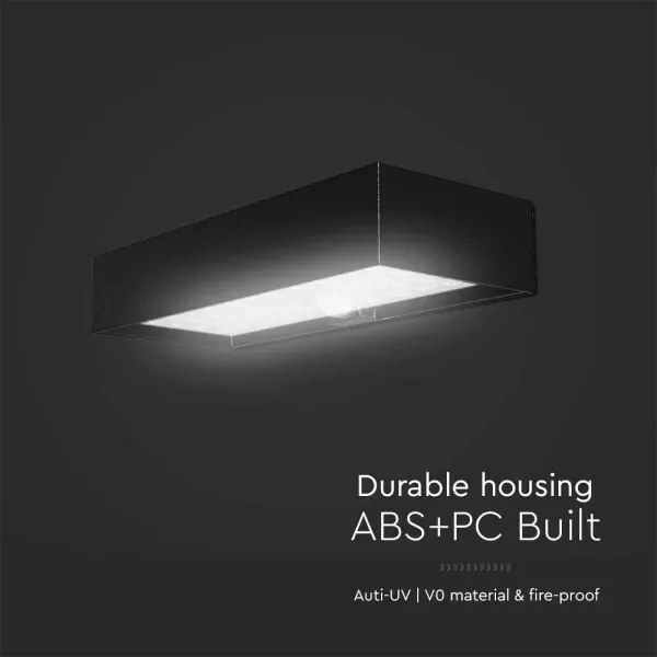 LED Solárne nástenné svietidlo so senzorom LED/6W/3,7V IP65 4000K 3000 mAh čierna