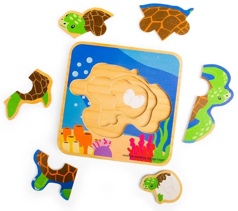 Bigjigs Toys Puzzle Životný cyklus korytnačky