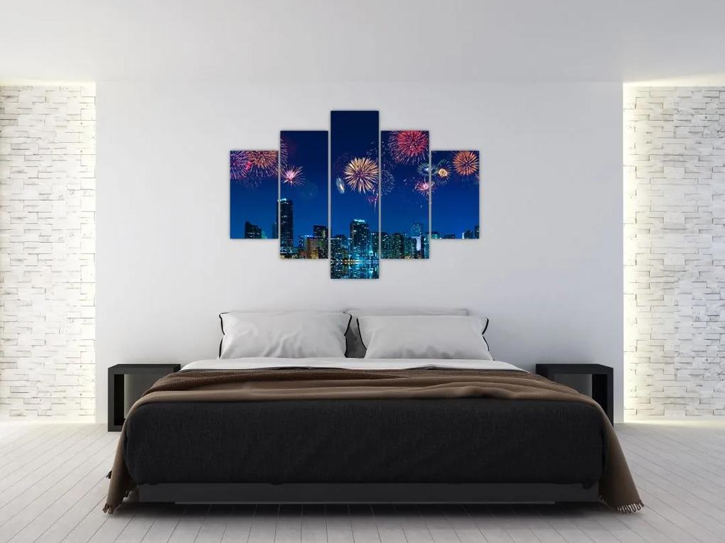 Obraz - Ohňostroj v Miami (150x105 cm)