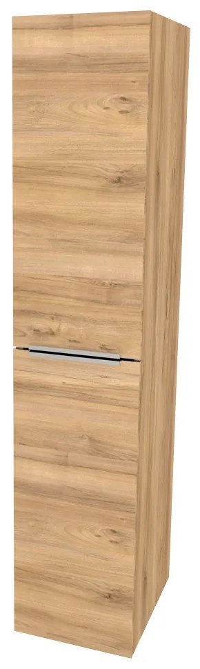 Mereo, Mereo Mailo, kúpeľňová skrinka vysoká 170 cm, chróm madlo, Multidecor, Orech Pacifik prírodný, MER-CN594LPOPP2