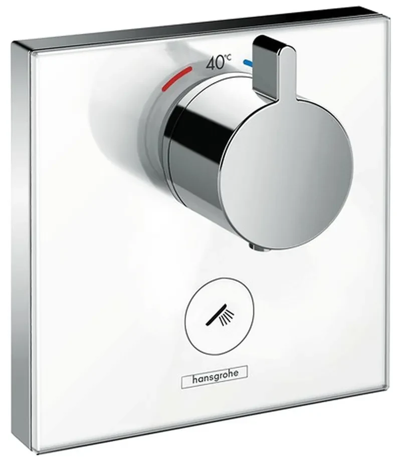 Hansgrohe ShowerSelect Glass, termostat Highflow pre 1 spotrebič a ďalší výtok, biela/chrómová, HAN-15735400