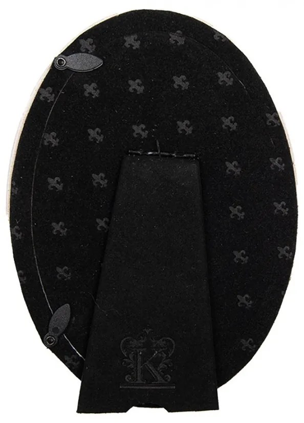 Patelovo ružový oválny fotorámik so zdobením - 15*2*20 cm / 13*18 cm