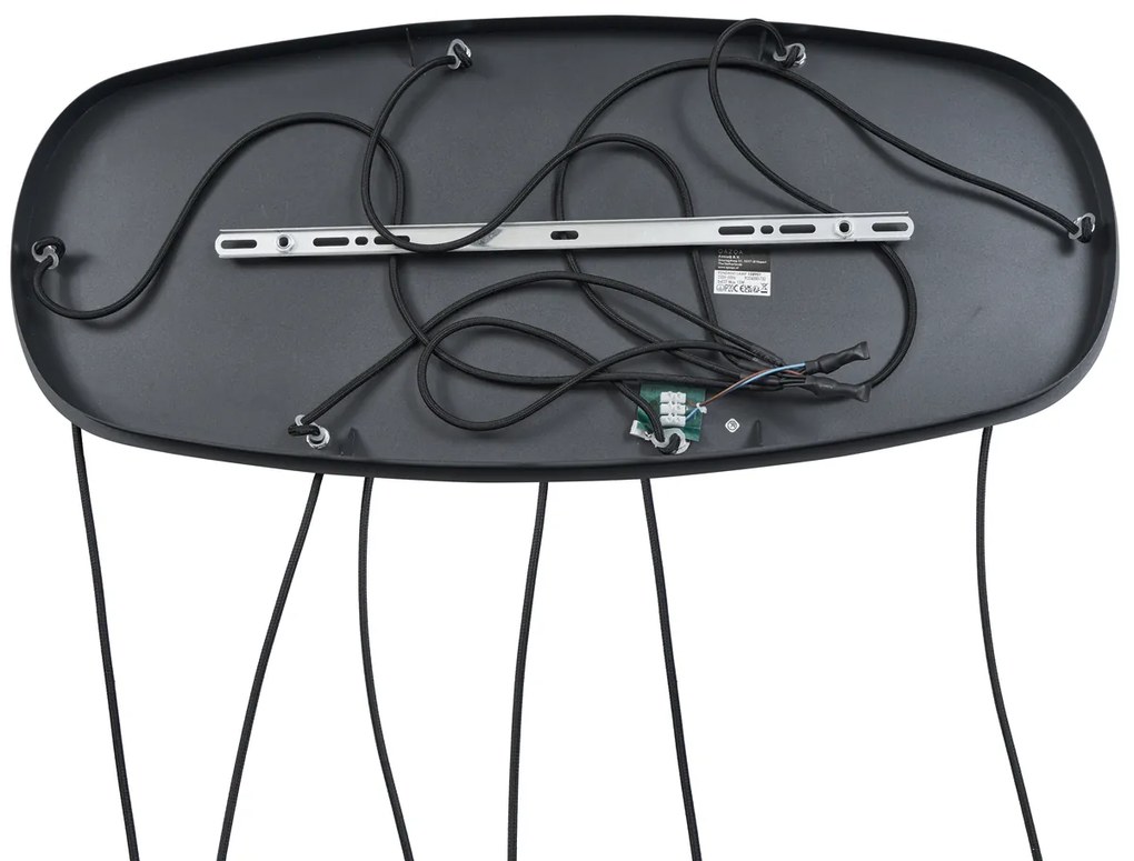 Moderné závesné svietidlo čierne so 6 svetlami - Biles