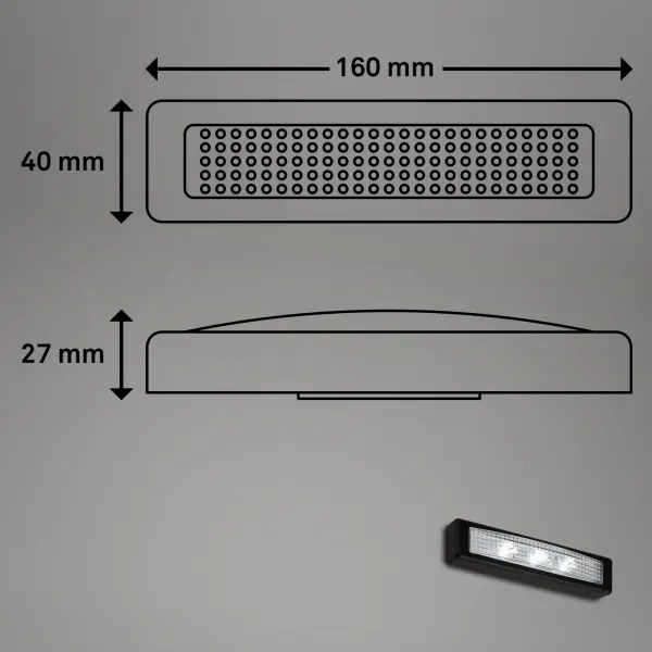 Briloner 2689-035 - LED Dotykové orientačné svietidlo LERO LED/0,18W/3xAAA čierna