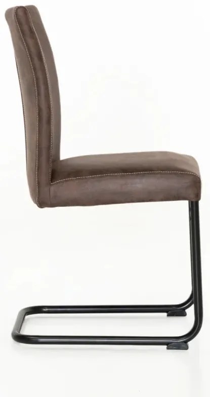 furniture-nabytek.cz - Sada 2 jídelních židlí Kenton s semišovým vzhledem, hnědá / černá