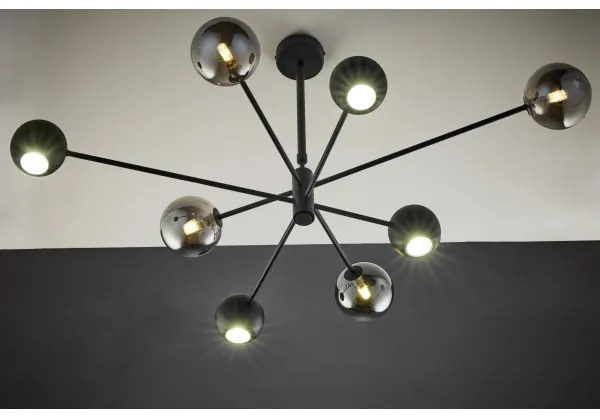 Jupiter 1975 - Luster na tyči MOKA 4xGU10/10W/230V + 4xG9/10W/230V čierna/chróm