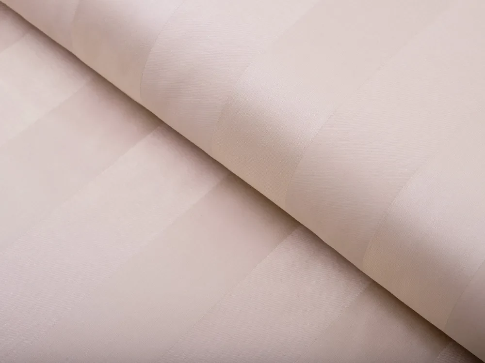 Biante Damaškové posteľné obliečky DM-003 Béžové - pásiky 5 cm Predĺžené 140x220 a 70x90 cm