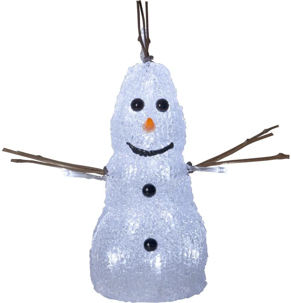 Biela vianočná svetelná dekorácia Crystal Snowman – Star Trading