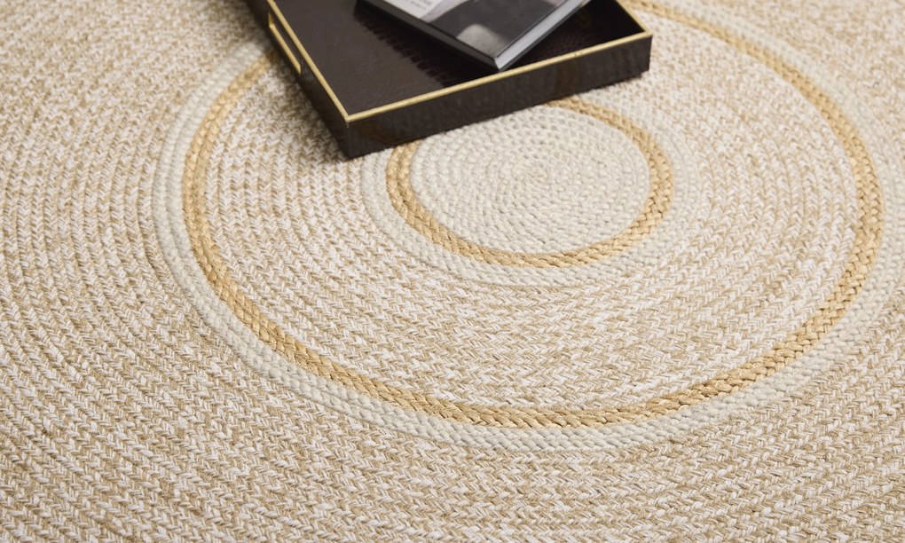 Diamond Carpets India, Ručne viazaný kusový koberec Cirra J-50 Natural kruh, 140x140 (priemer) kruh, béžová, chodba / predsieň