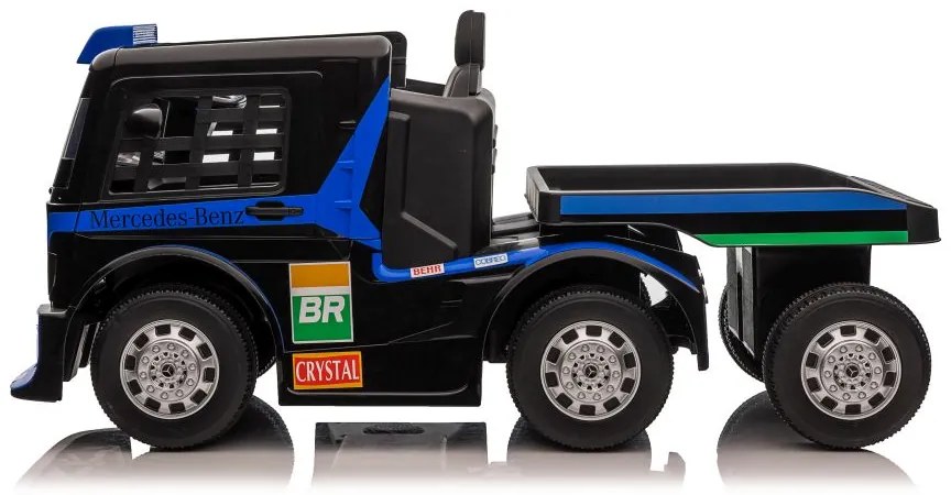 LEAN CARS Elektrický Kamión s prívesom Mercedes XMX622B LCD námornícka modrá - 2X45W - 2x12V7Ah - 2023
