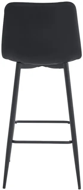 Set štyroch barových stoličiek POZZA zamatové čierne (čierne nohy) 4 ks