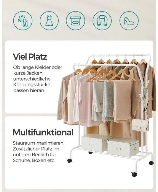 Vešiakový stojan na kolieskach HSR107W01