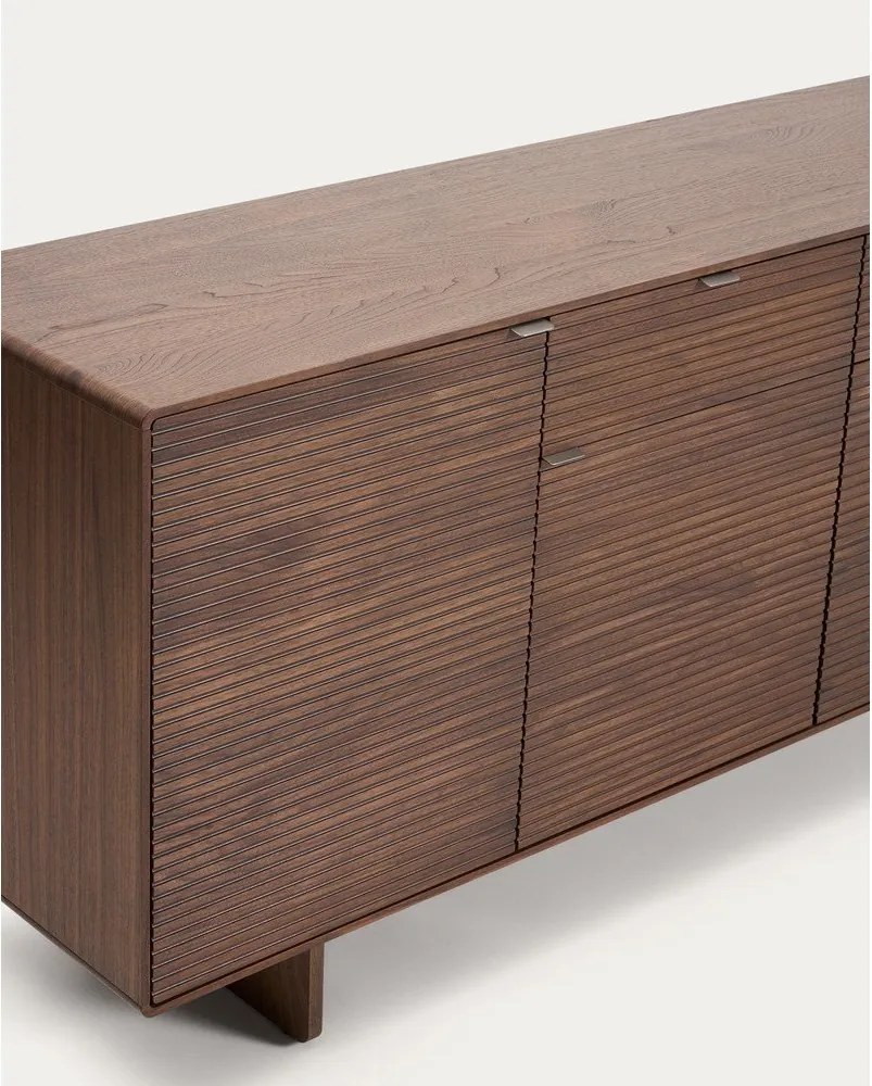 Tmavohnedá komoda v dekore orecha 194,5x78x45 cm Norlen – Kave Home