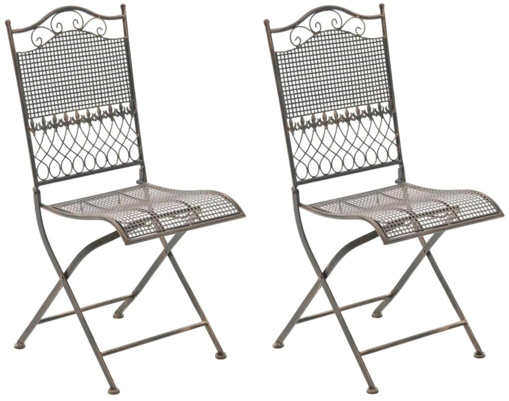 Kovová skladacia stolička Kiran (SET 2 ks) - Bronzová