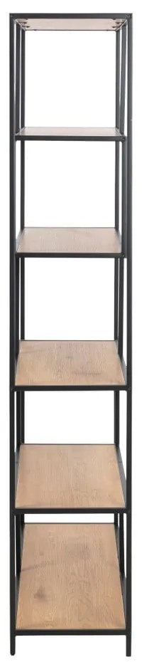 Knižnica v dekore duba v čierno-prírodnej farbe 114x185 cm Seaford – Actona