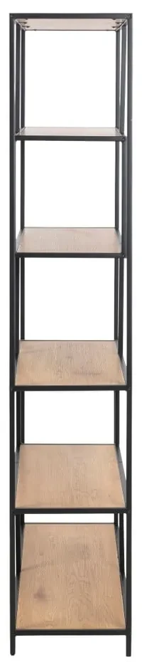 Knižnica v dekore duba v čierno-prírodnej farbe 114x185 cm Seaford – Actona