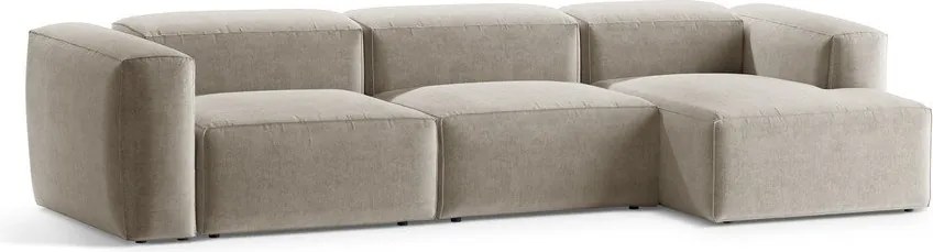 Béžová rohová pohovka (pravý roh/s leňoškou) Bergamo – Cosmopolitan Design