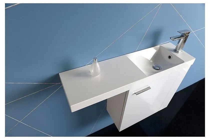 Biele umývadlo z liateho mramoru 80x22 cm Agos – Sapho