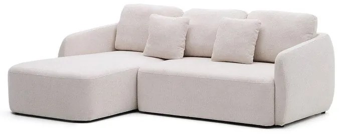 Krémová ženilková rozkladacia rohová pohovka (ľavý roh/s leňoškou) Laira – Kave Home