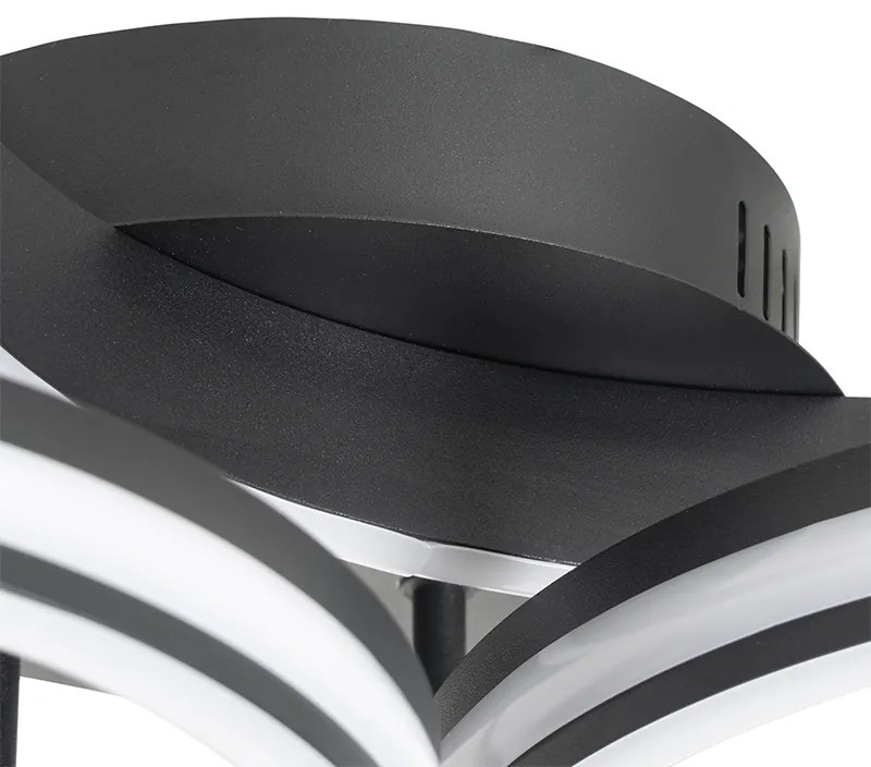 Stropné svietidlo čierne vrátane LED 3-stupňové stmievateľné 3-svetlo - Navara