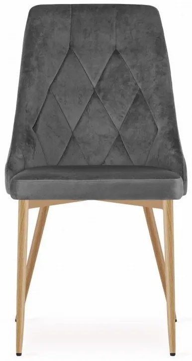 Stolička IMOLA velvet - sivý zamat, nohy vo farbe dreva - vintino.sk