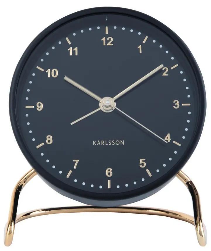 Budík Clock Stylish čierna ∅ 9 × 11 cm