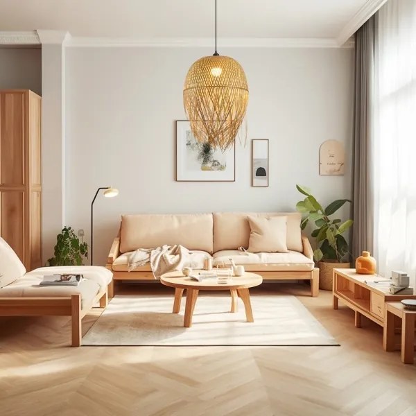 Immax 08271L - Luster na lanku HILO 1xE27/40W/230V pr. 45 cm bambus