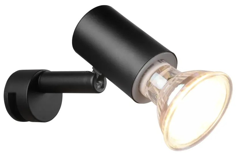 Matne čierne nástenné svietidlo (dĺžka 10 cm) Lorenzo - Trio