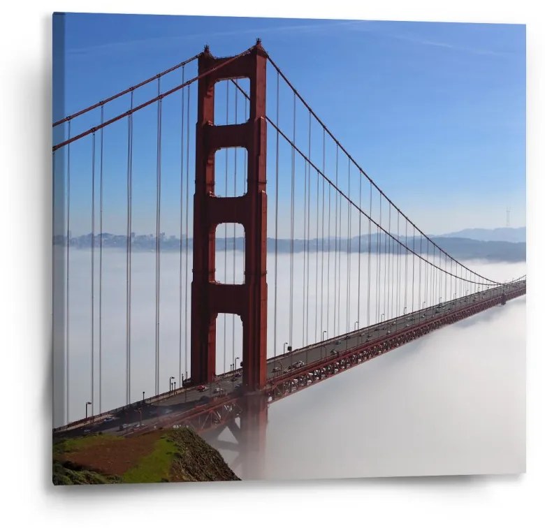 Sablio Obraz Golden Gate v hmle - 50x50 cm