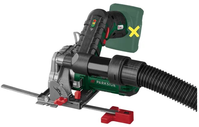 Parkside®  Aku ručná kotúčová píla 12 V Phksa 12 B3 + Dvojitá nabíjačka 12 V/2 x 4,5 A + Akumulátor 12 V/5 Ah, 2 kusy  (800012268)