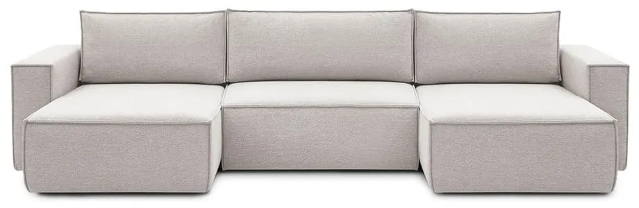 Béžová rohová pohovka do "U" Nihad - Bobochic Paris