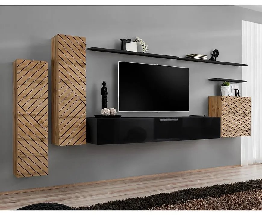 Obývacia Stena Switch I Line Wotan/Čierna